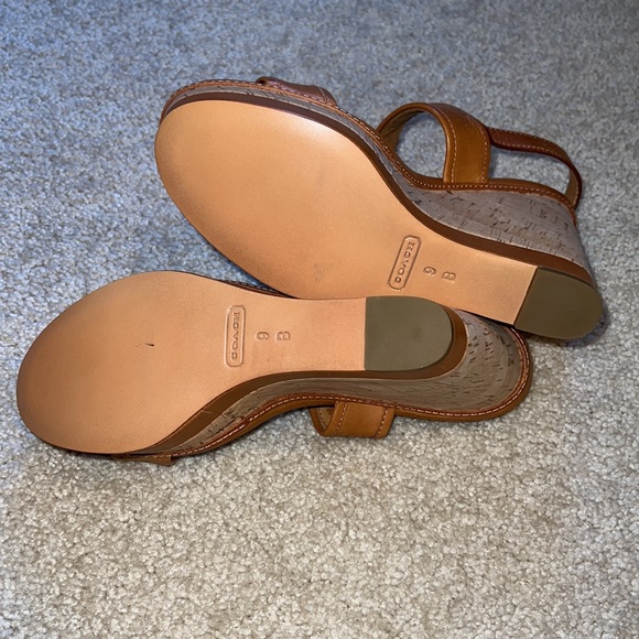 Coach Guileietta Leather and Cork Platform Sandals - Picture 9 of 13
